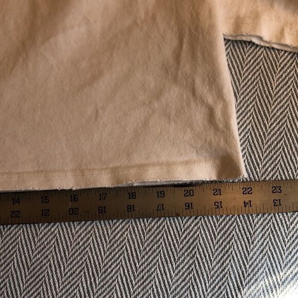 Junmanner White Long Sleeve Intentional Frayed Edges, Pit to Pit 22 1/4" - Picture 9 of 9